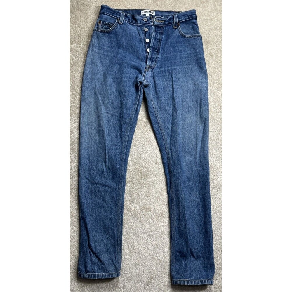 Levi's RE/DONE 501 Button Fly Jeans Women's Sz 27 Blue Distressed Made In USA